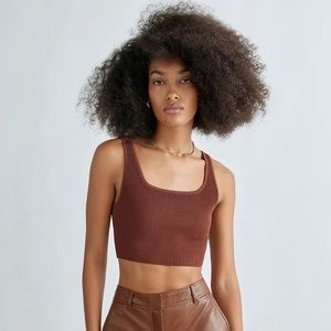 NWOT Aritzia Babaton Sculpt Knit Squareneck Cropped Tank